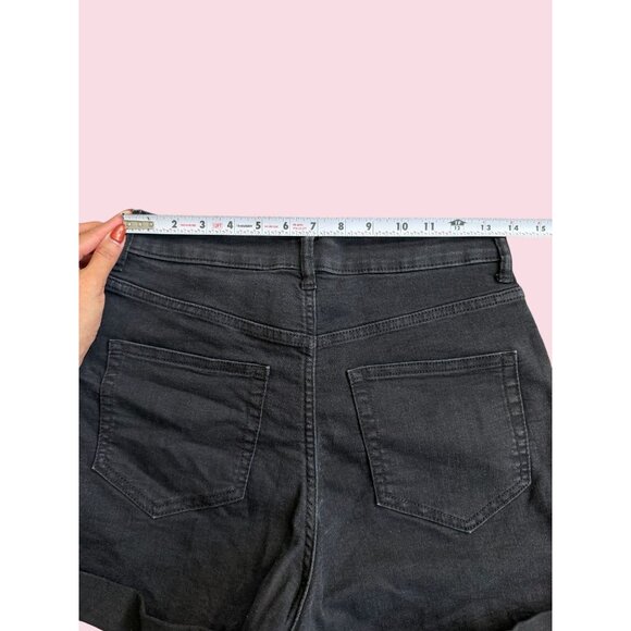 H&M Women's Black Cuffed Denim Shorts Size US 6 - Picture 4 of 6